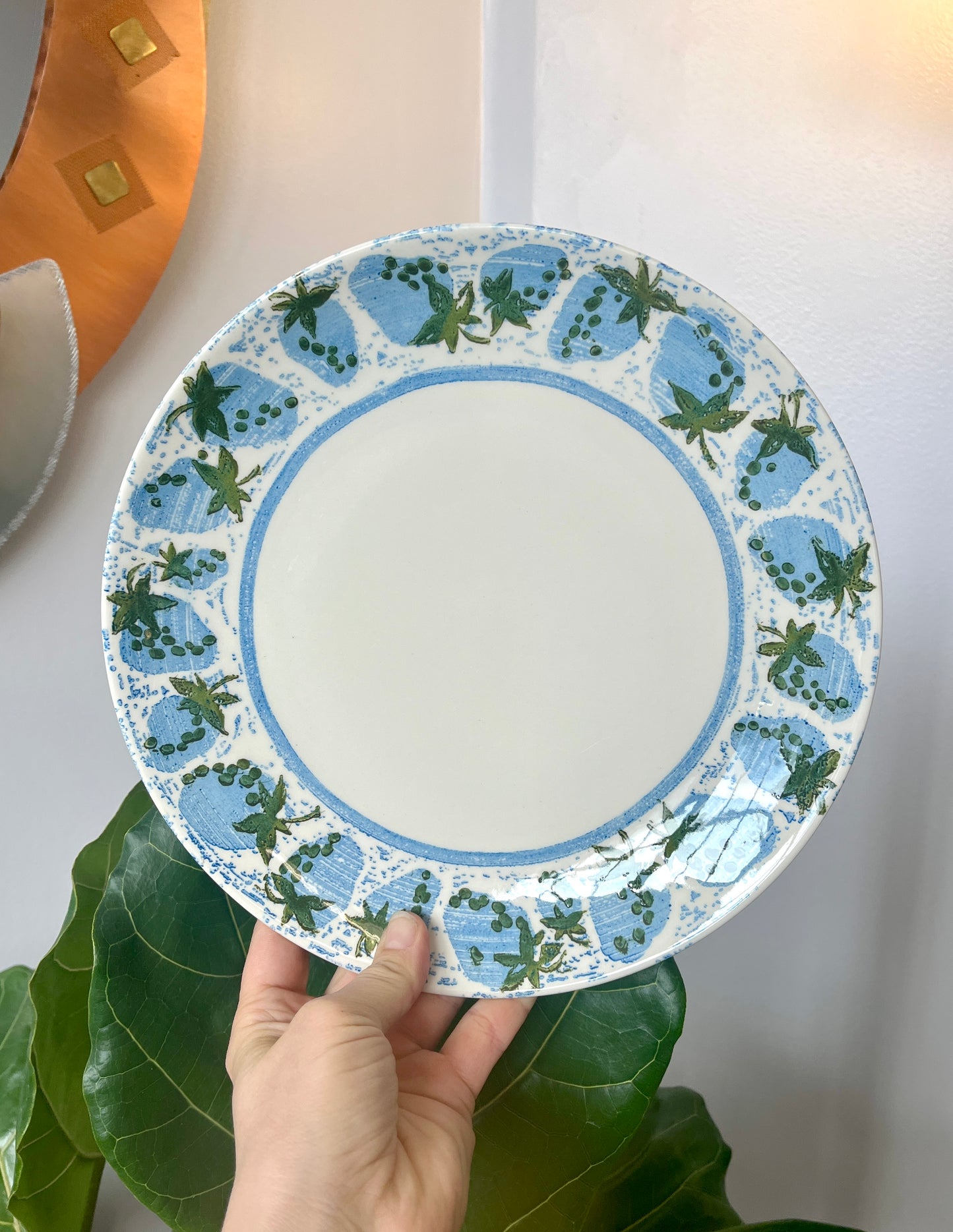 Vintage Blue Strawberry Royal Ironstone Dinnerware Set - 5 pc