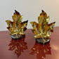 Vintage Cast Metal Maple Leaf Bookends