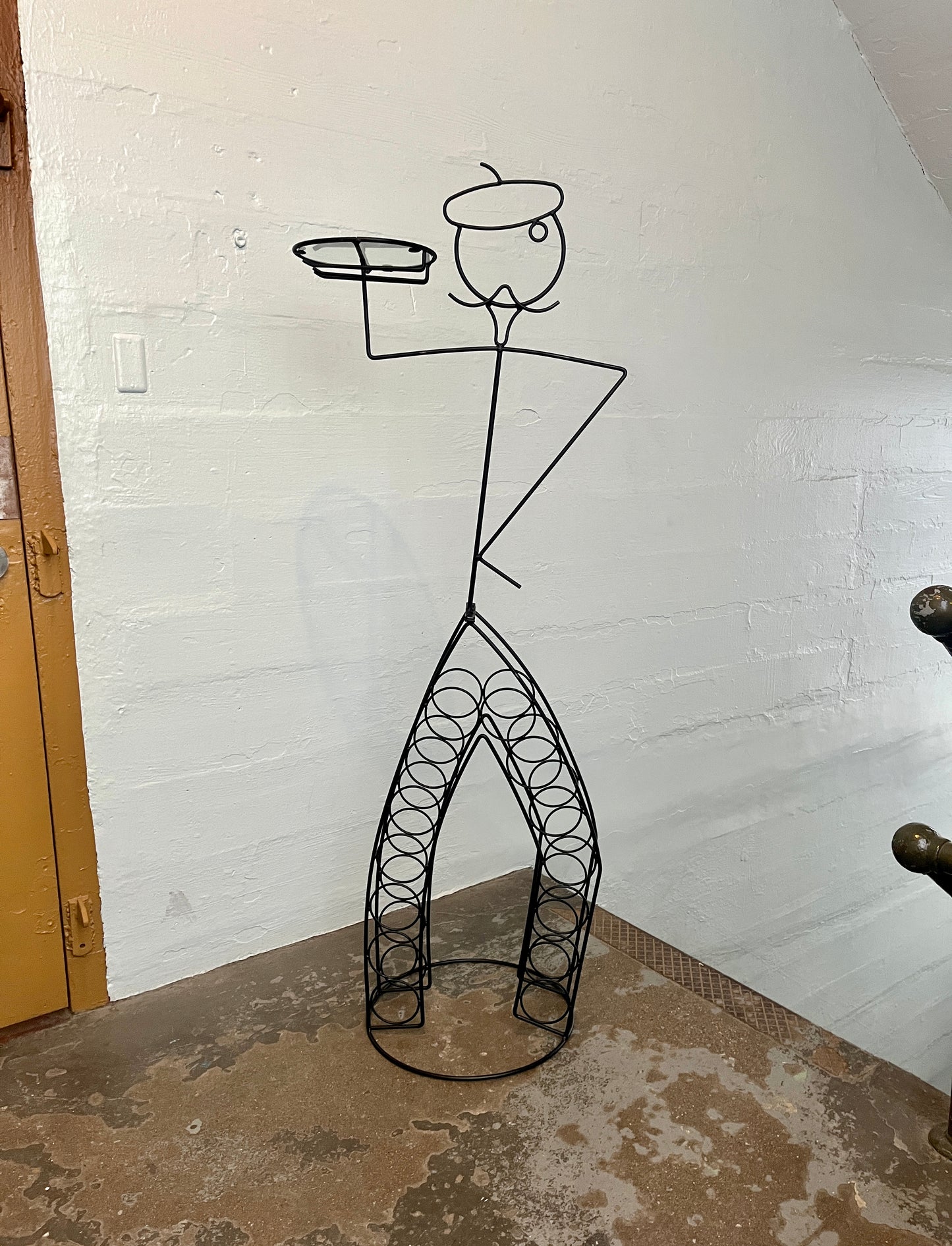 John Risley- Style Frenchman Figure Wire Wine Rack