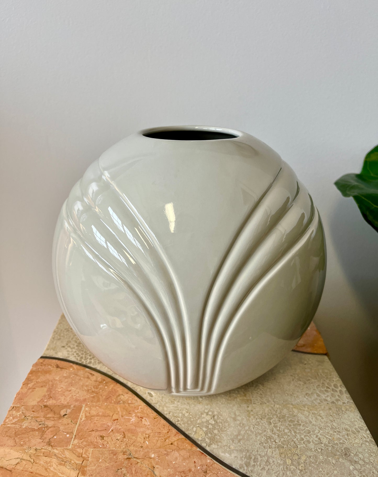 Vintage 80s Deco Haeger Sphere Vase