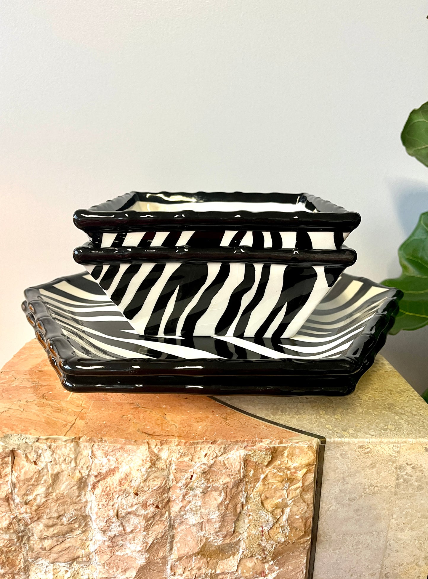 Retro Roscher “Zebra” Dinner Plates & Salad Bowls