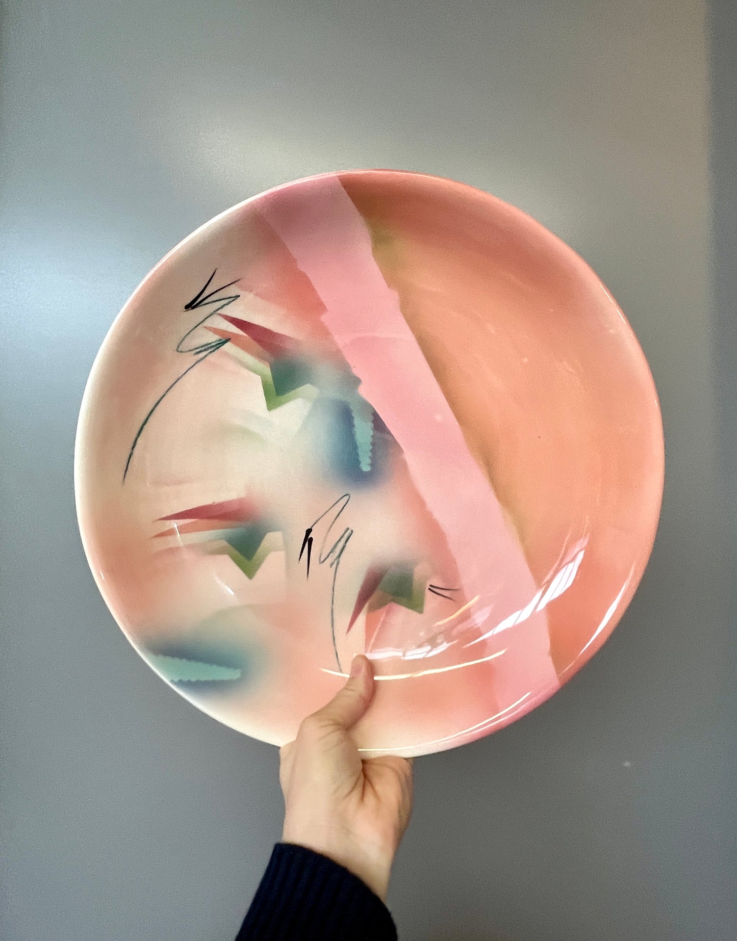 Vintage Postmodern Judith Stiles Ceramic Platter