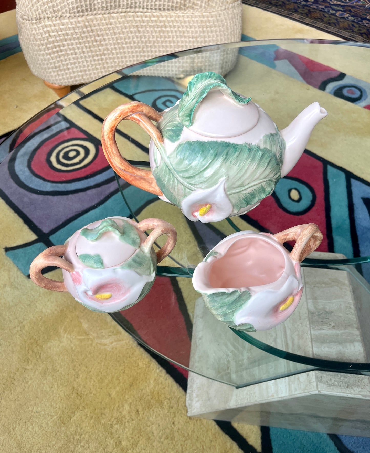 Vintage 1987 Fitz & Floyd Cala Lilly Tea Set - 3 pc