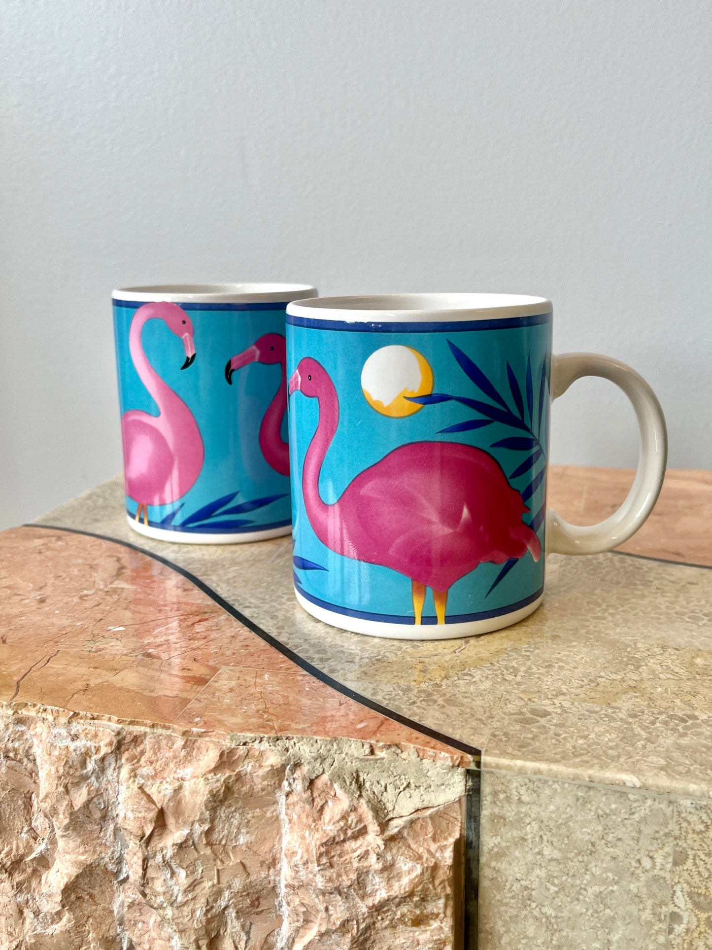 Vintage Otagiri Pink Flamingo Coffee Mugs