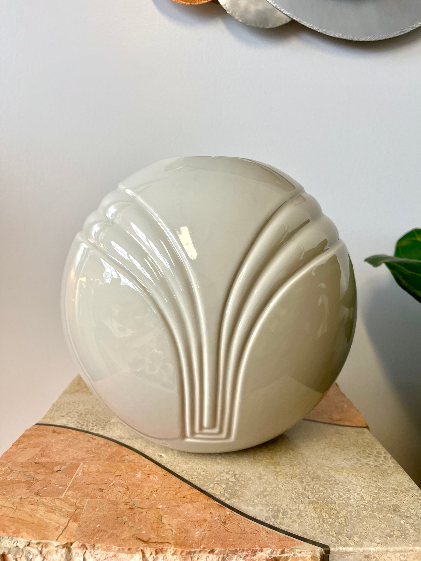 Vintage 80s Deco Haeger Sphere Vase