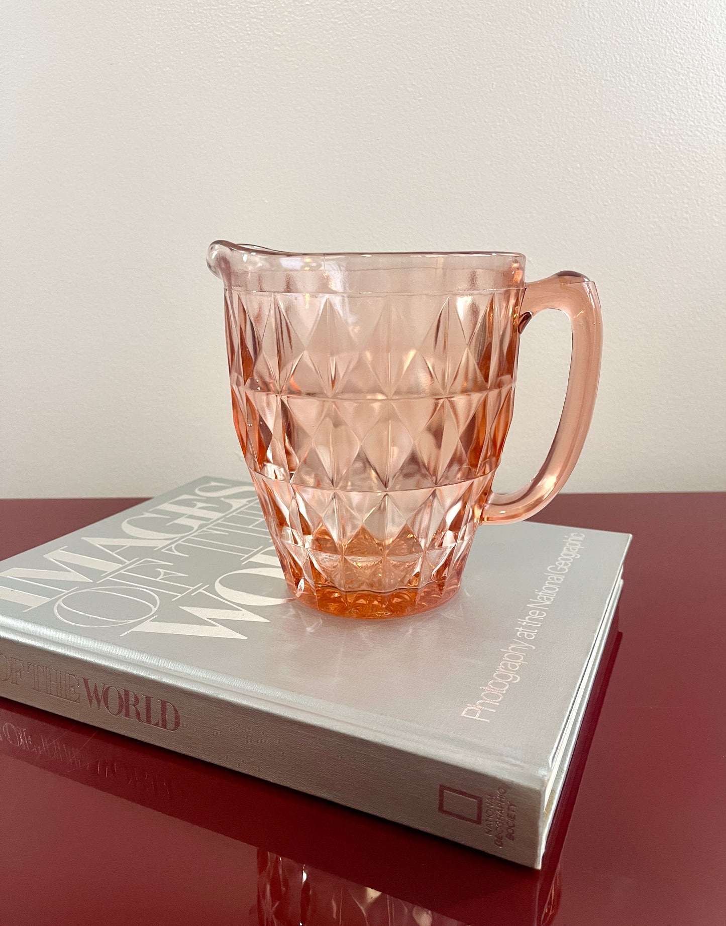 Vintage Pink Depression Glass Pitcher