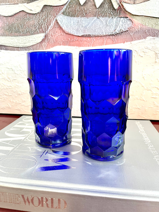 Vintage Georgian Cobalt Blue Iced Tea Glasses