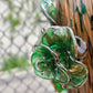 Mid-century Murano Glass Lamp with Applied Roses