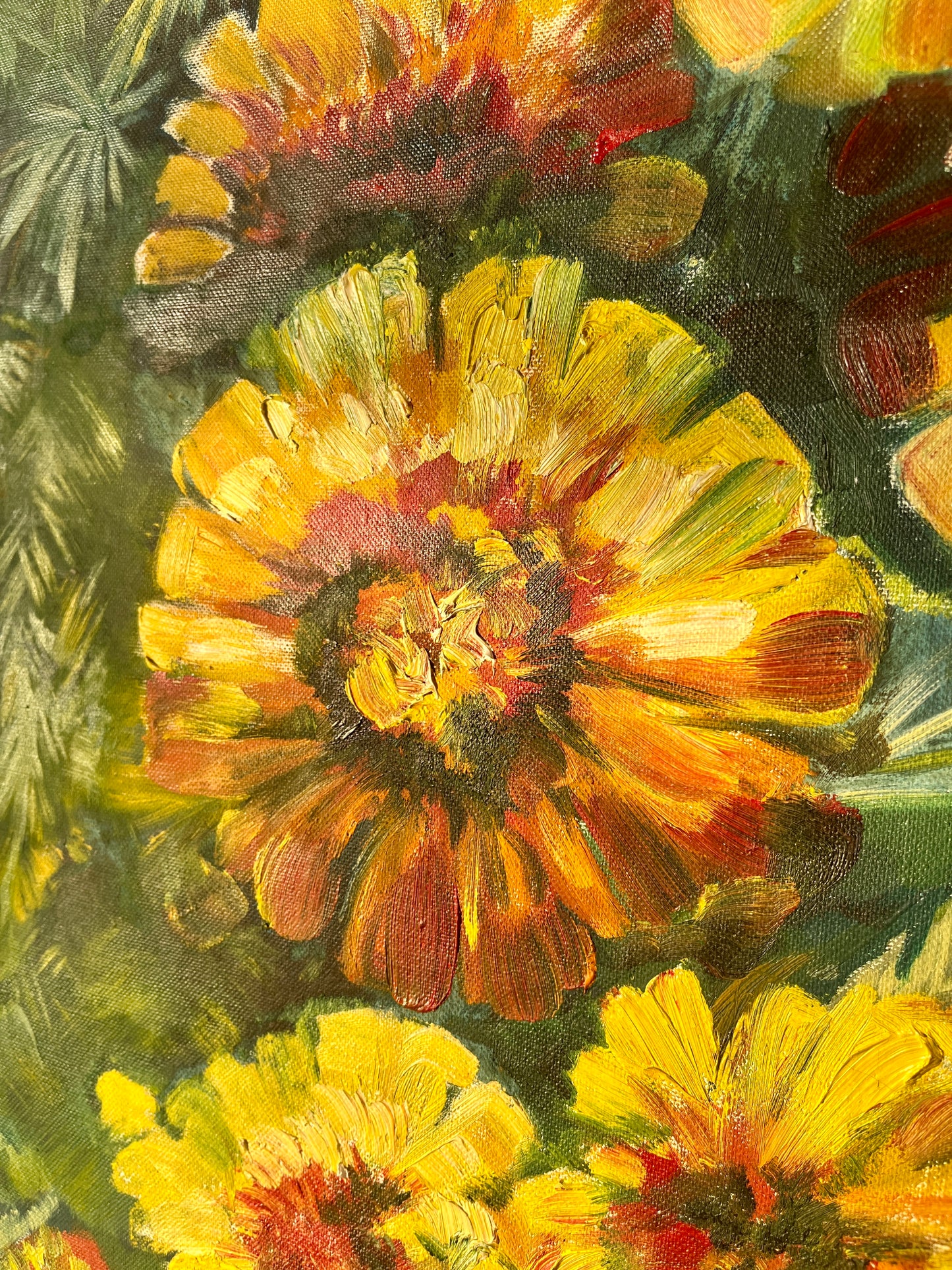 Vintage 1976 Floral Oil Painting