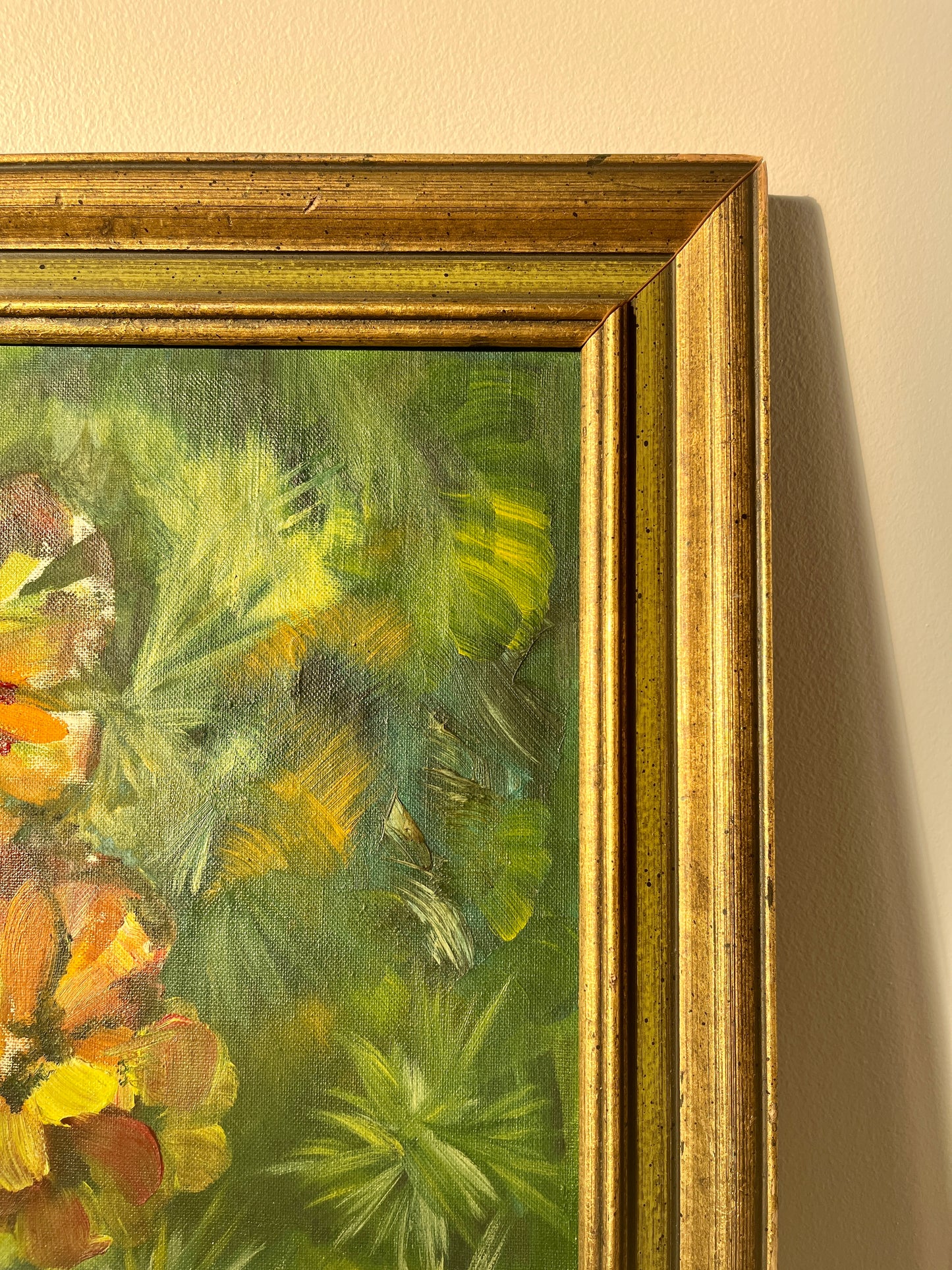 Vintage 1976 Floral Oil Painting