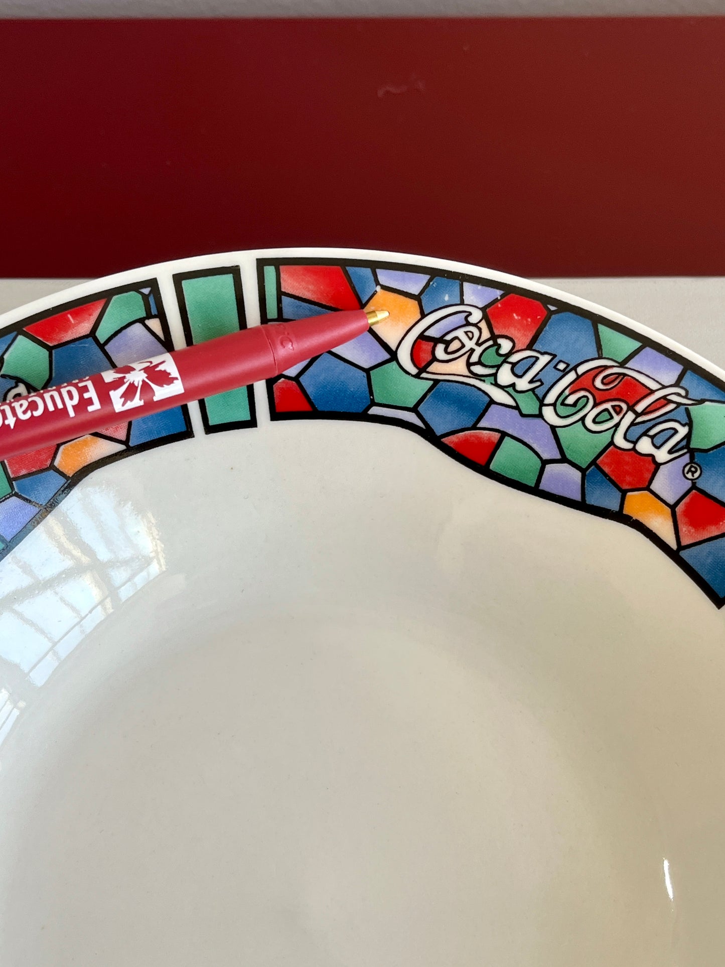 Vintage 1996 Coca-Cola Coca-Cola Stained Glass Cereal Bowls