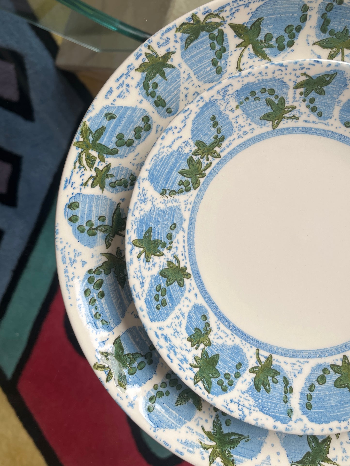 Vintage Blue Strawberry Royal Ironstone Dinnerware Set - 5 pc