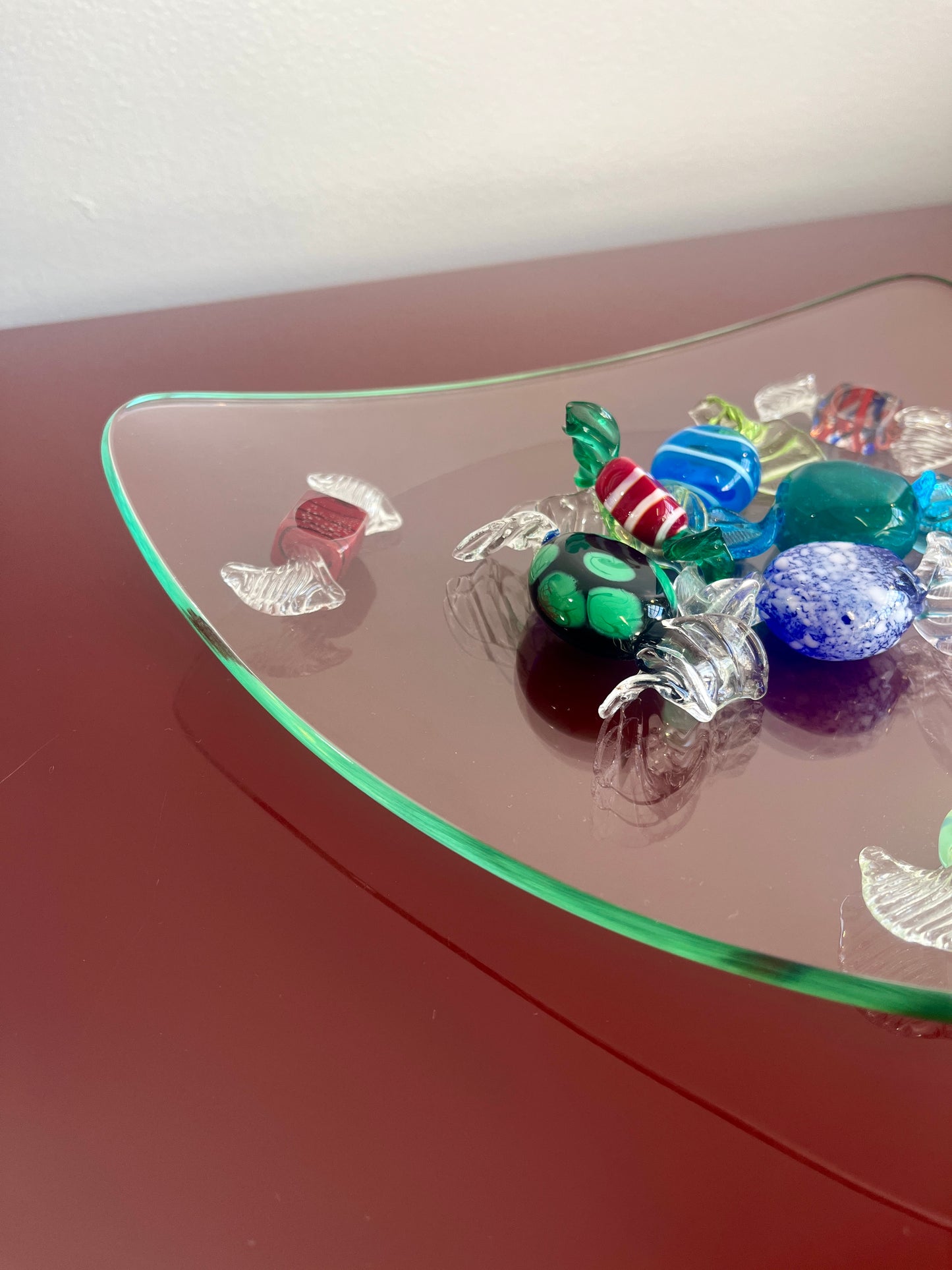 Vintage Glass Candy-footed Dish