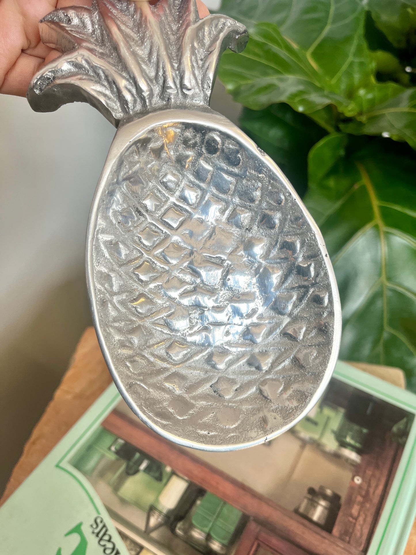 Vintage Pewter Pineapple Trinket Dish