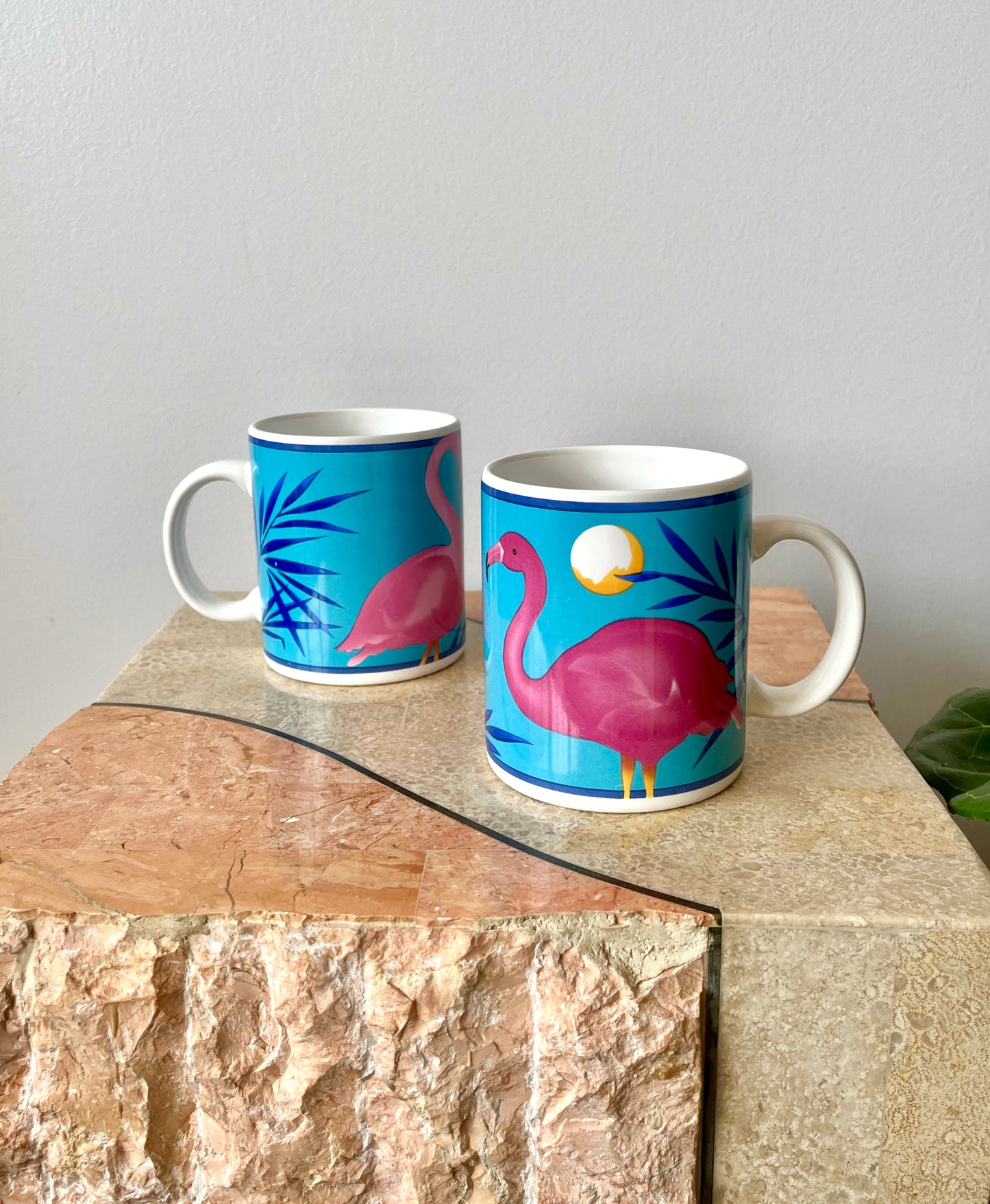 Vintage Otagiri Pink Flamingo Coffee Mugs