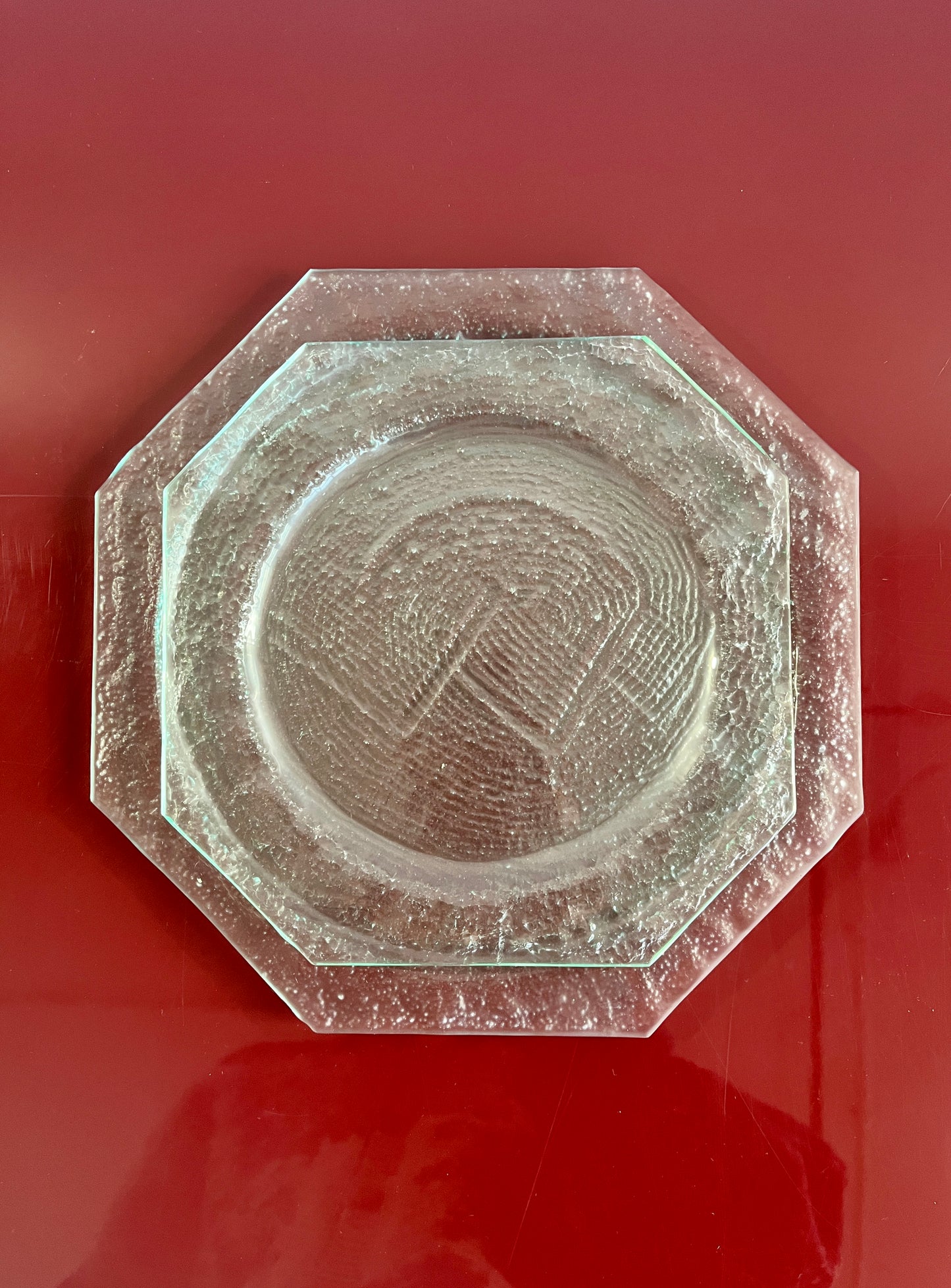 Vintage 1978 Art Glass Octagon Dinnerware Set