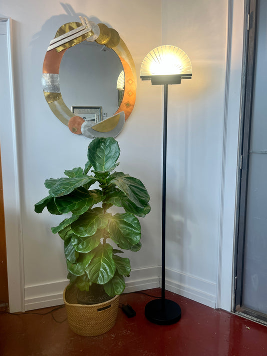 Vintage Glass Fan-shaped Dimming Floor Lamp